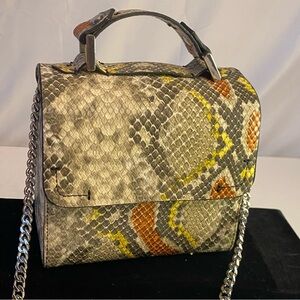 Zara Crossbody purse, snake skin print. Handle